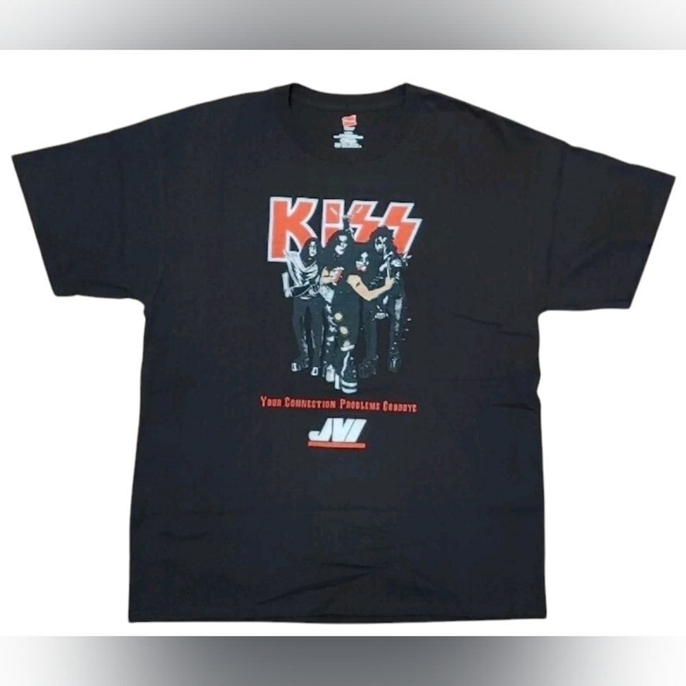 Vtg 2000s KISS Rock Band JVI Print Hanes T-Shirt Size (L)